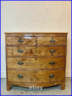 A Rare & Beautiful 170 Year Old Victorian Antique Chest Of Drawers. C 19th