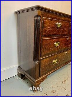 A Rare & Beautiful 170 Year Old Victorian Antique Oak Chest Of Drawers. 1850C