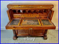 A Rare & Beautiful 170 Year Old Victorian Antique Secretaire Desk. C 1850