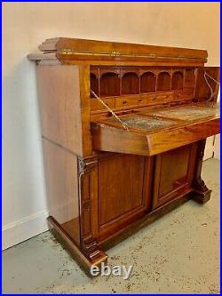 A Rare & Beautiful 170 Year Old Victorian Antique Secretaire Desk. C 1850