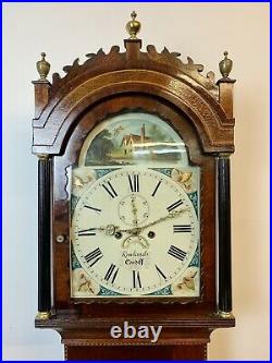 A Rare & Beautiful 180 Year Old Antique Mahogany Inlaid Grandfather Clock. 1850C