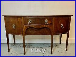 A Rare & Beautiful 1920s Antique Mahogany Bow Front Sideboard. 20th C