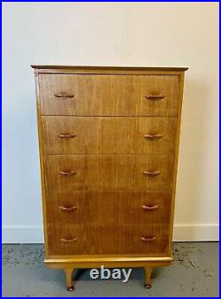 A Rare & Beautiful 1960s Walnut Chest Of Drawers. By M&T London. Beautiful