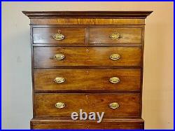A Rare & Beautiful 200 Year Old Georgian Antique Chest on Chest Drawers. C 1820
