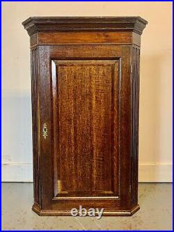 A Rare & Beautiful 200 Year Old Georgian Antique Oak Corner Cabinet. C 1820