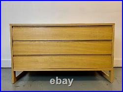 A Rare & Beautiful 20th Century Modern Oak Veneer Quality Chest Of Two Drawers