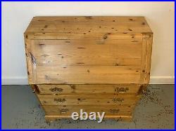 A Rare & Beautiful 20th Century Quality Pine Fall Front Bureau Chest of Drawers