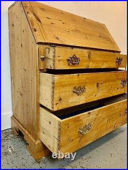 A Rare & Beautiful 20th Century Quality Pine Fall Front Bureau Chest of Drawers