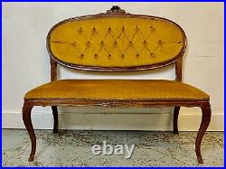 A Rare & Beautiful 20th Century Small French style Upholstered Bench Seat