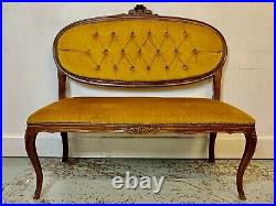 A Rare & Beautiful 20th Century Small French style Upholstered Bench Seat