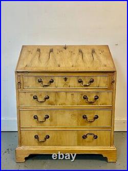 A Rare & Beautiful 20th Century Yew Wood Fall Front Fitted Bureau. C1970