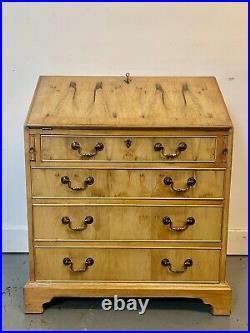 A Rare & Beautiful 20th Century Yew Wood Fall Front Fitted Bureau. C1970