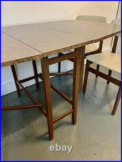 A Rare & Beautiful 70 Year Old Retro Melamine Drop Leaf Table & Chairs. C 1950's