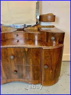 A Rare & Beautiful 80 Year Old Burr Walnut Finish Dressing table. C 1940