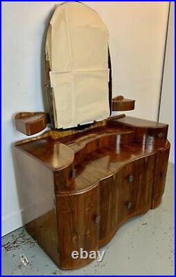 A Rare & Beautiful 80 Year Old Burr Walnut Finish Dressing table. C 1940