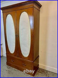 A Rare & Beautiful 90 Year Old Antique Edwardian Satinwood Wardrobe. C1930