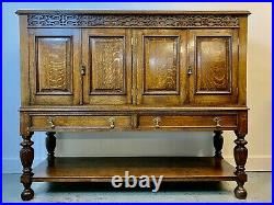 A Rare & Beautiful 90 Year old Antique Oak Buffet Sideboard. C 1930s