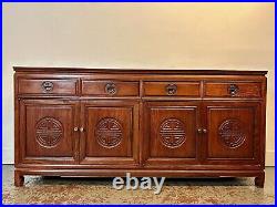 A Rare & Beautiful Contemporary Chinese Hardwood Credenza Sideboard. C1980