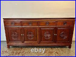 A Rare & Beautiful Contemporary Chinese Hardwood Credenza Sideboard. C1980