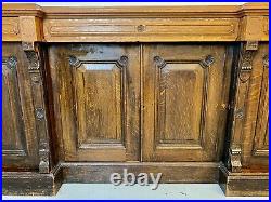 A Rare & Beautiful Huge 135 Year Old Antique Oak Victorian Sideboard. C 1885