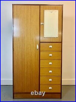 A Rare & Beautiful Mid Century 1970's Fitted Wardrobe With Drawers