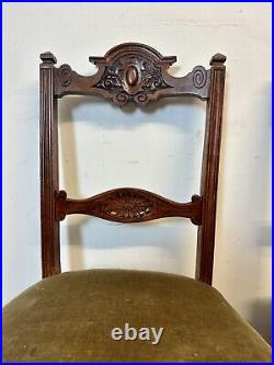 A Rare & Beautiful Pair of 130 Year Old Late Victorian Antique Chairs. C1890