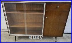 A Rare & Beautiful Retro 1970's Display Cabinet With Glass Sliding Door
