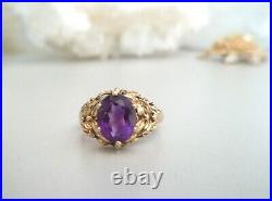 A Very rare and beautiful antique berry leaf Georg Jensen amethyst gold ring