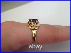 A Very rare and beautiful antique berry leaf Georg Jensen amethyst gold ring