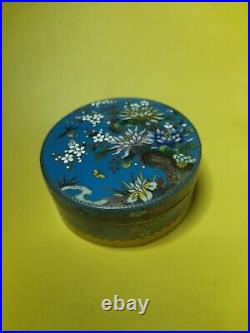 A beautiful rare antique Japanese cloisonne trinket box