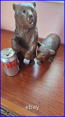 A large pair of Beautiful Rare antique Black Forest Bears glass eyes C. 19thC