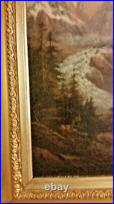 Albert Bierstadt (1830-1902) attribution listed antique beautiful painting RARE
