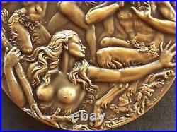 Amazing beautiful antique and rare bronze medal of Eclogue of the Fauns, 1980