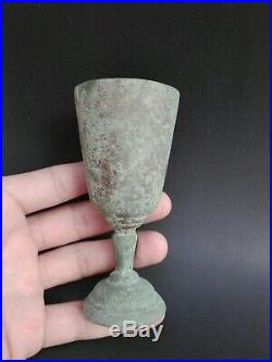 Ancient 16th Century Goblet Cup Drinking Bronze Antique Old Very Rare Beautiful