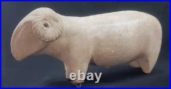 Ancient Important 1000 BC rare Sheep in white Marble stone With beautiful horns