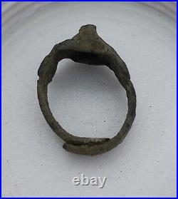 Ancient beautiful rare bronze Viking ring. Original