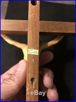 Anri Hand Carved Crucifix Jesus Christ Italian Vintage Antique RARE BEAUTIFUL 12