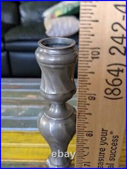 Antique 1730 Beautiful Rococo Pewter Candlesticks, Set Of 2, Rare, Marked