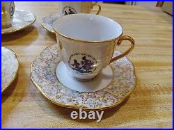 Antique 1927 H&C 6 Cups & 6 Saucers Imported From Czechoslovakia Beautiful Rare