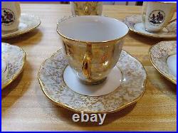 Antique 1927 H&C 6 Cups & 6 Saucers Imported From Czechoslovakia Beautiful Rare