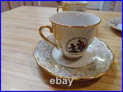 Antique 1927 H&C 6 Cups & 6 Saucers Imported From Czechoslovakia Beautiful Rare