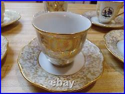 Antique 1927 H&C 6 Cups & 6 Saucers Imported From Czechoslovakia Beautiful Rare