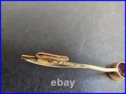 Antique 9ct -375 Solid Gold & Pink Amethyst Bar Brooch English 3 Grams Rare Find