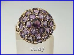 Antique Alexandrites Domed Cluster Ring RARE- Old, beautiful- superb-9ct Gold