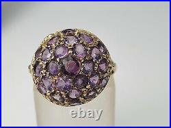 Antique Alexandrites Domed Cluster Ring RARE- Old, beautiful- superb-9ct Gold