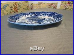 Antique Beautiful Flow Blue RIDGEWAYS England RARE Tom TURKEY Large Platter