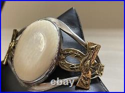 Antique Beautiful Sterling Silver Egyptian Revival Large Cuff Bracelet! Rare