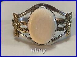 Antique Beautiful Sterling Silver Egyptian Revival Large Cuff Bracelet! Rare