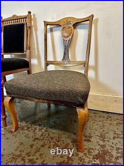 Antique Bedroom Chairs. Victorian C1880. Rare & Beautiful 140 Years Old