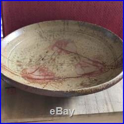 Antique Bizen pottery large dish Japan retro popular rare beautiful EMS F/S